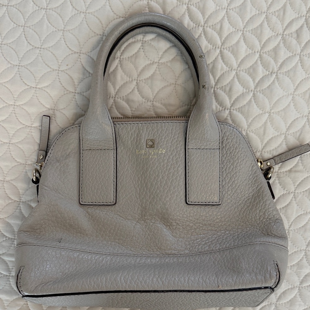 kate spade Pebbled stone colored Leather Satchel